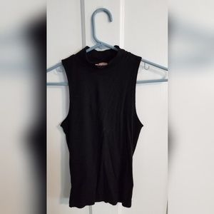 Black semi turtle neck tank top